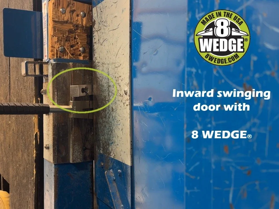 8 WEDGE shown in use on an inward swinging door