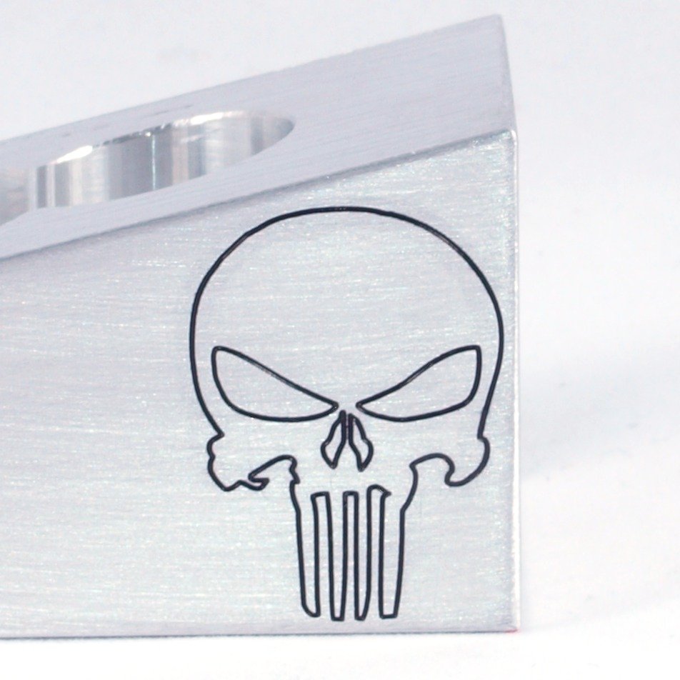 engraved 8 wedge with skull design for firefighter customization