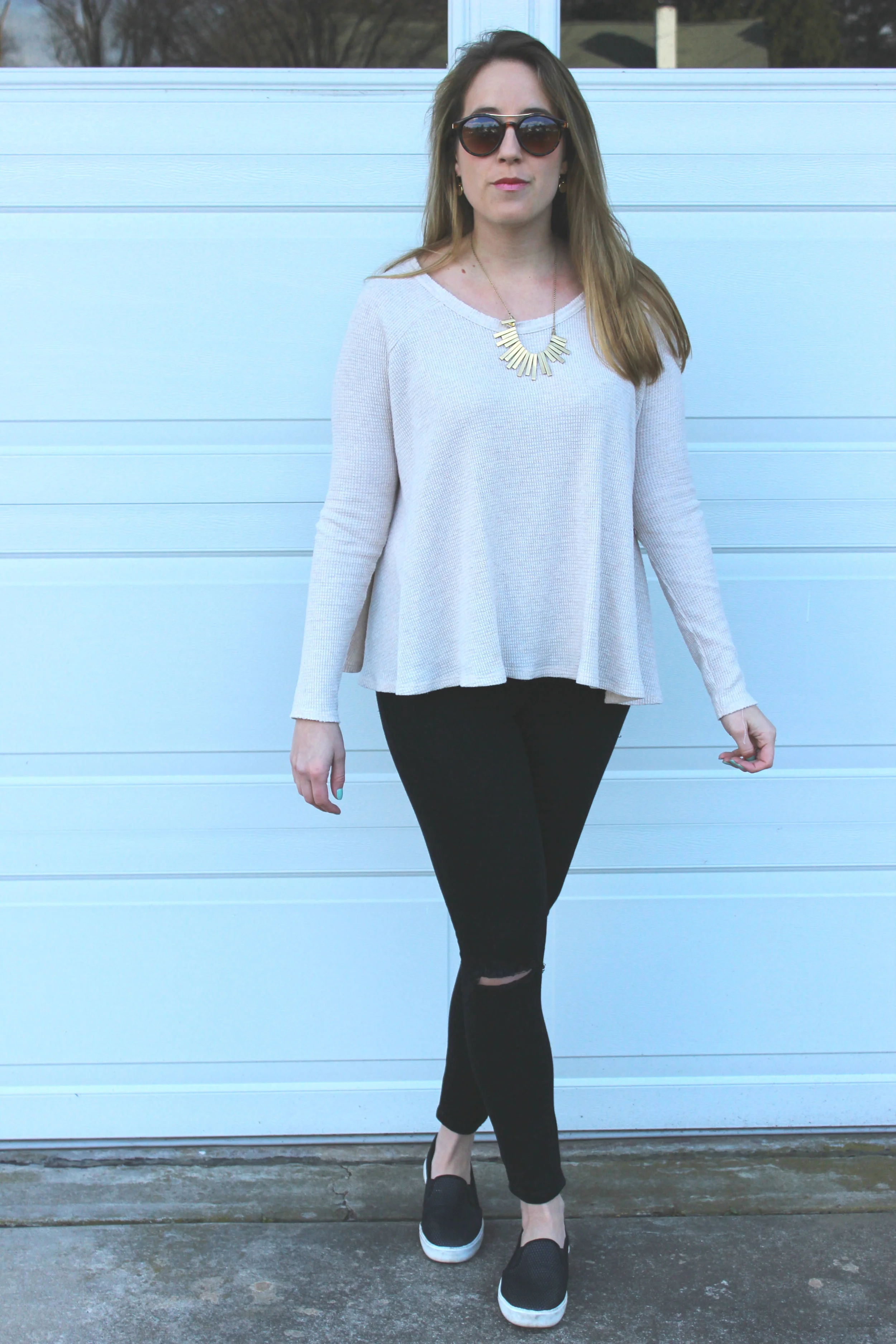 Wearing: No Rules, Just A Thermal Top and Ripped Jeans
