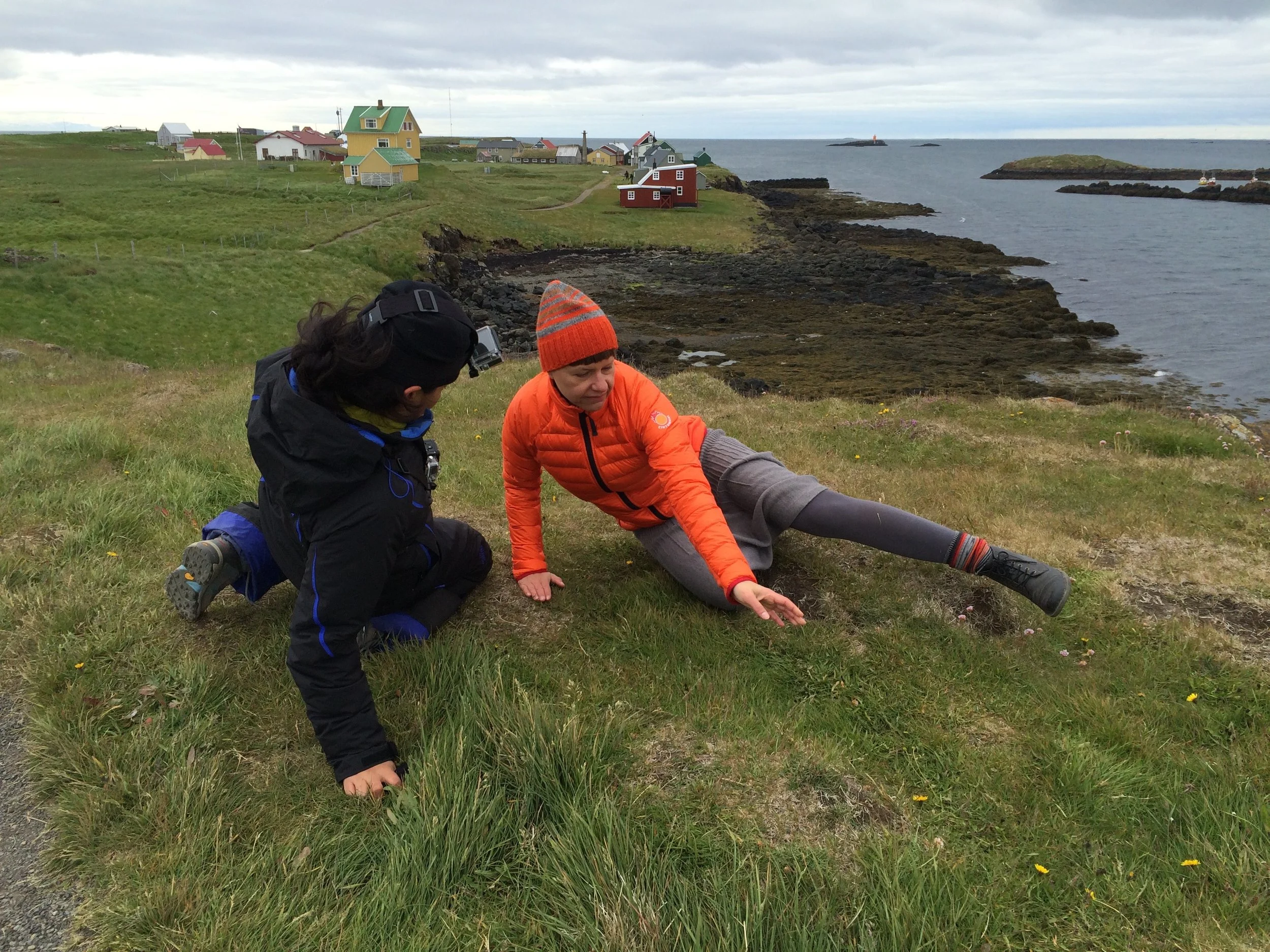 Ana Baer Carrillo and Heike Salzer in Flatey, Iceland filming WECreateIce, 2016. Homepage: Ana Baer Carrillo and Heike Salzer at Jökulsárlón, in Iceland filming WECreateIce , 2016. Images: Ingi Jensson .