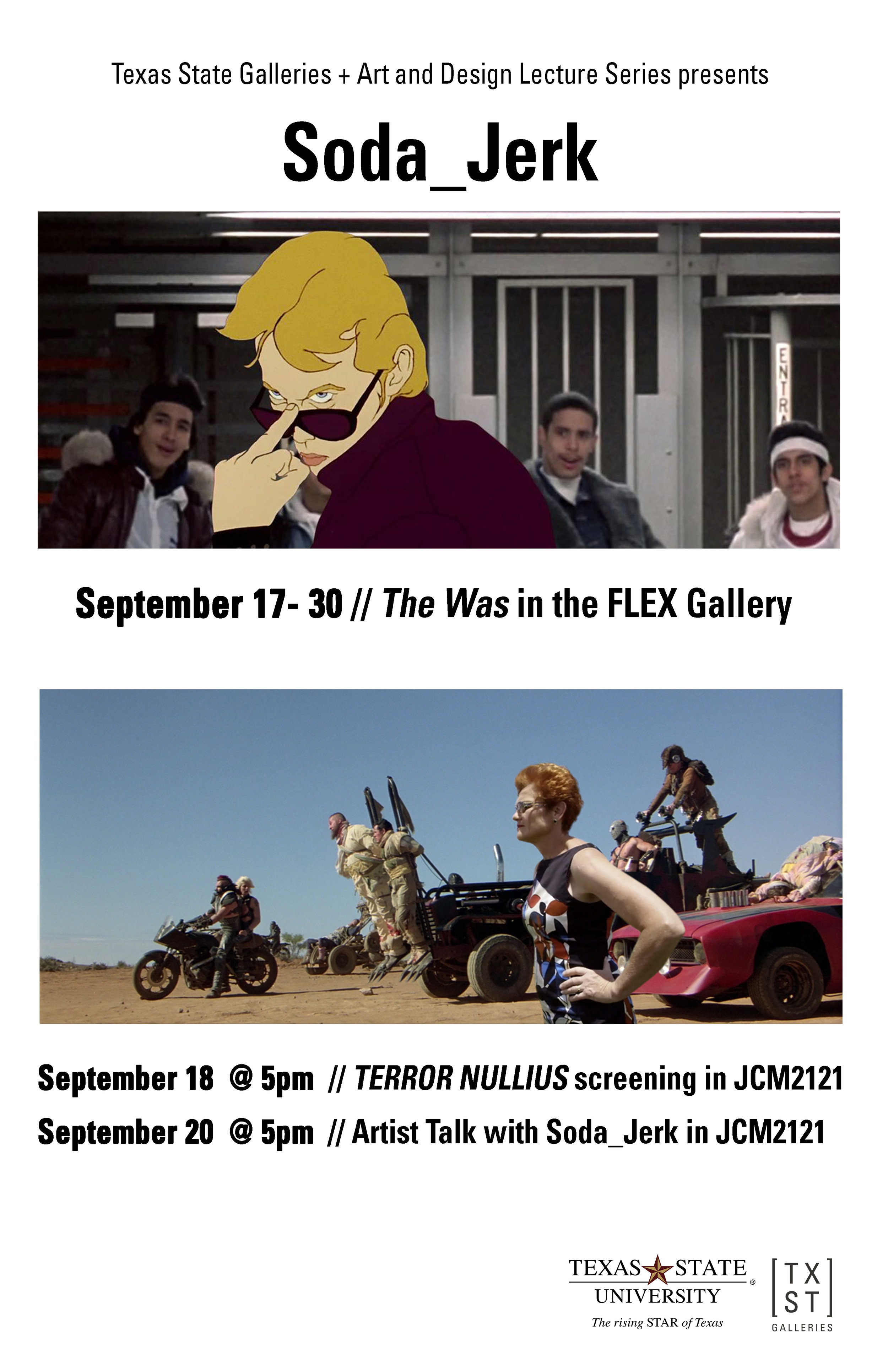 Soda Jerk, FLEX space exhibition and events, On view September 17–September 30, 2018 (Copy)