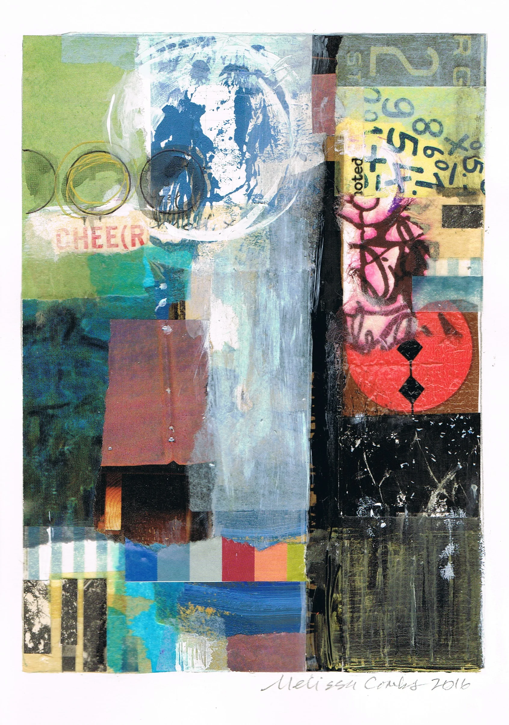 "Cheer" abstract collage by artist Melissa Combs © 2016 studio-mlc.com