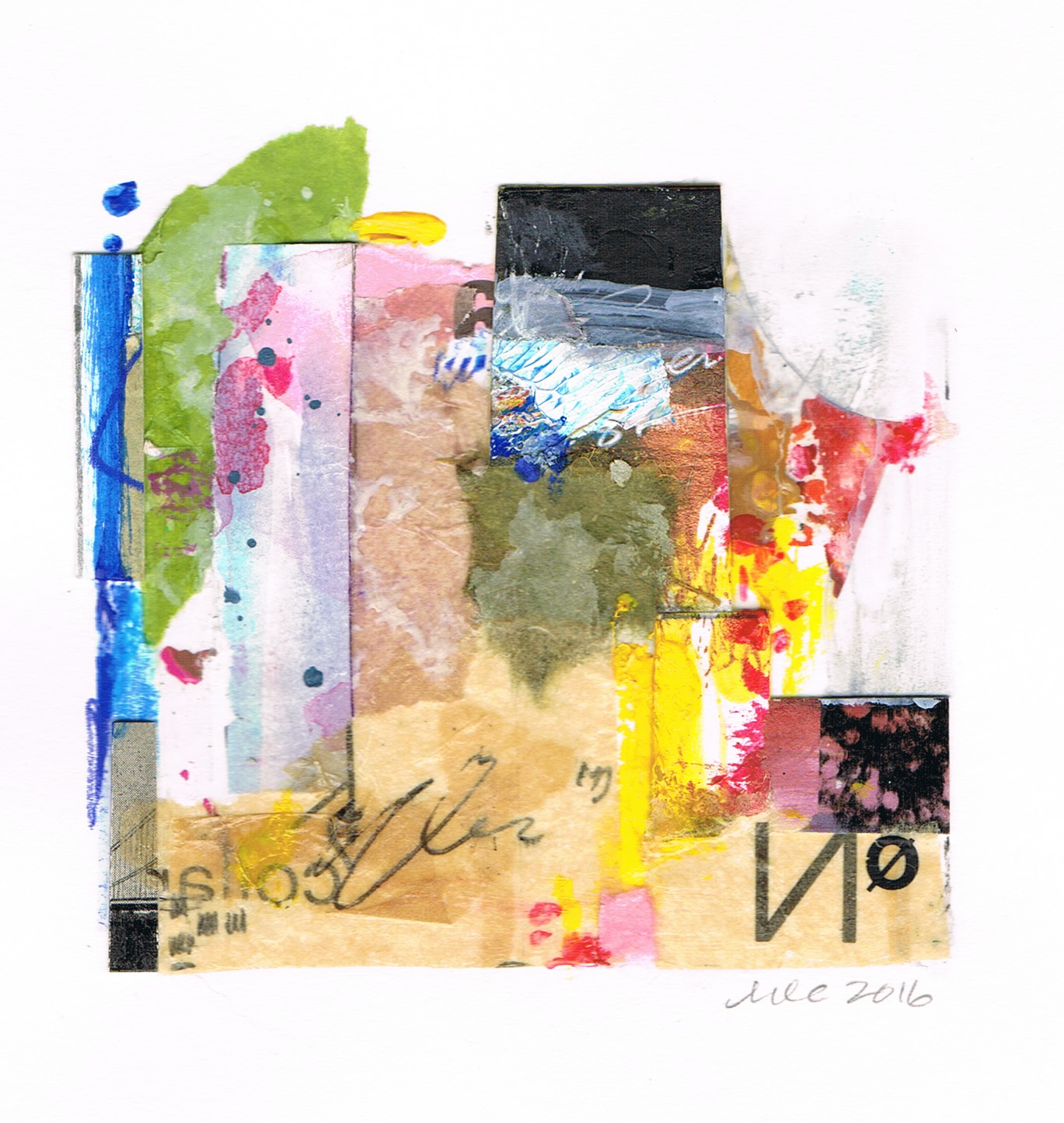 "Reverse of No" abstract collage by artist Melissa Combs © 2016 studio-mlc.com