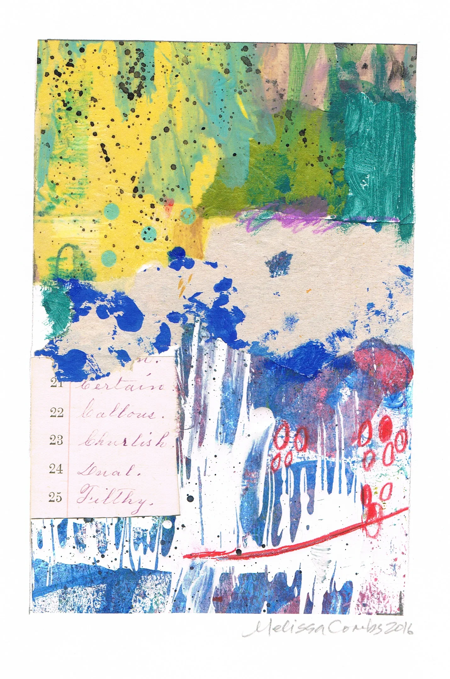 "Let's Be Certain" abstract collage by artist Melissa Combs © 2016 studio-mlc.com