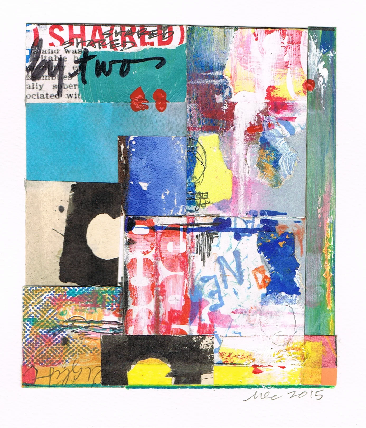 "Shared By Two" abstract collage by artist Melissa Combs © 2015 studio-mlc.com