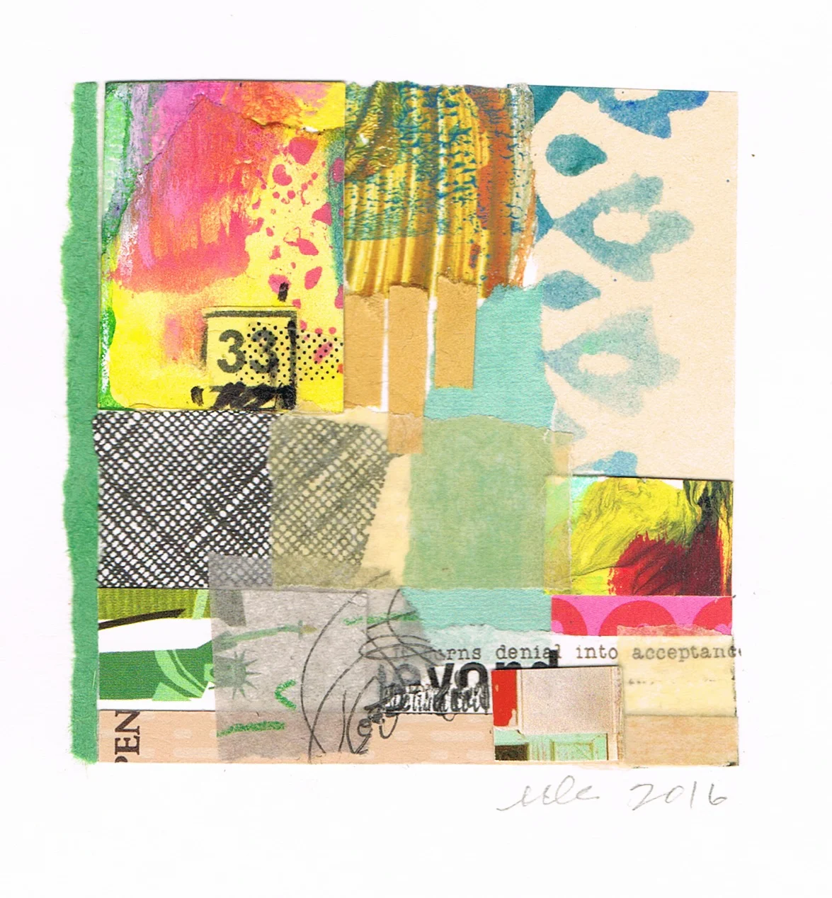 "Double 3" abstract collage by artist Melissa Combs © 2016 studio-mlc.com
