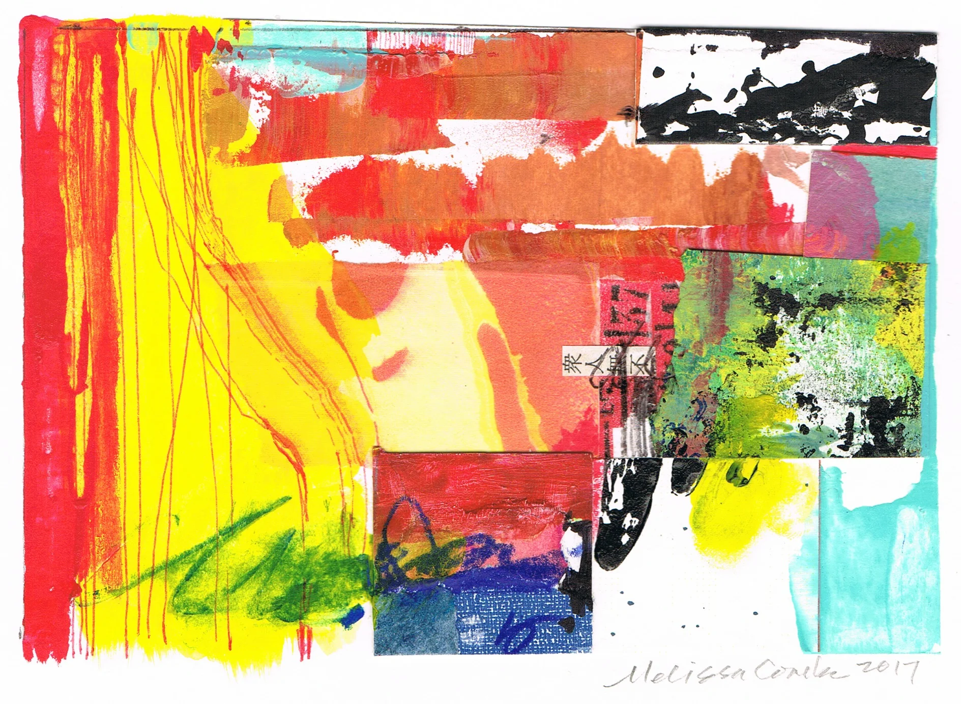 "Find the Flow" abstract collage by artist Melissa Combs © 2017 studio-mlc.com