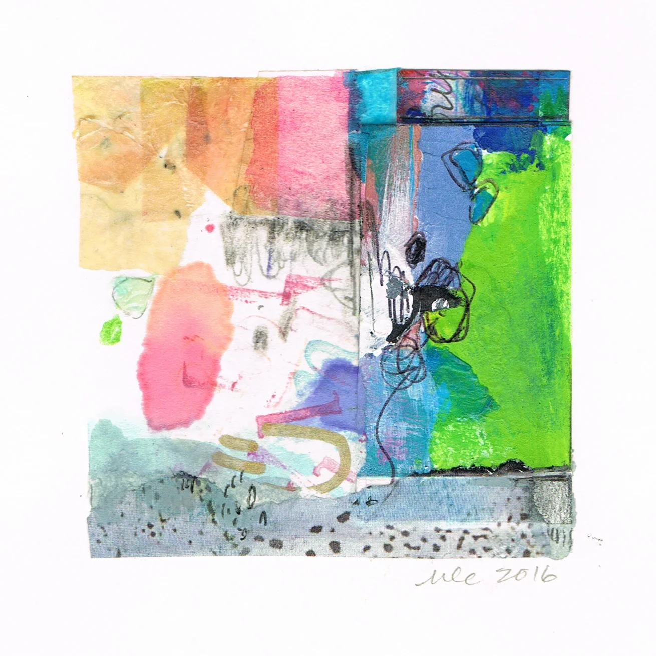 "Falling Down" abstract collage by artist Melissa Combs © 2016 studio-mlc.com