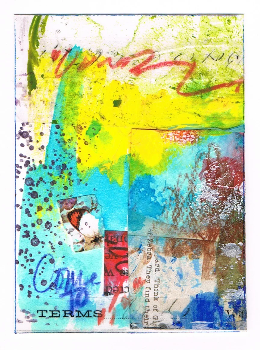 "Come To Terms" abstract mini-collage ACEO by artist Melissa Combs © 2016 studio-mlc.com