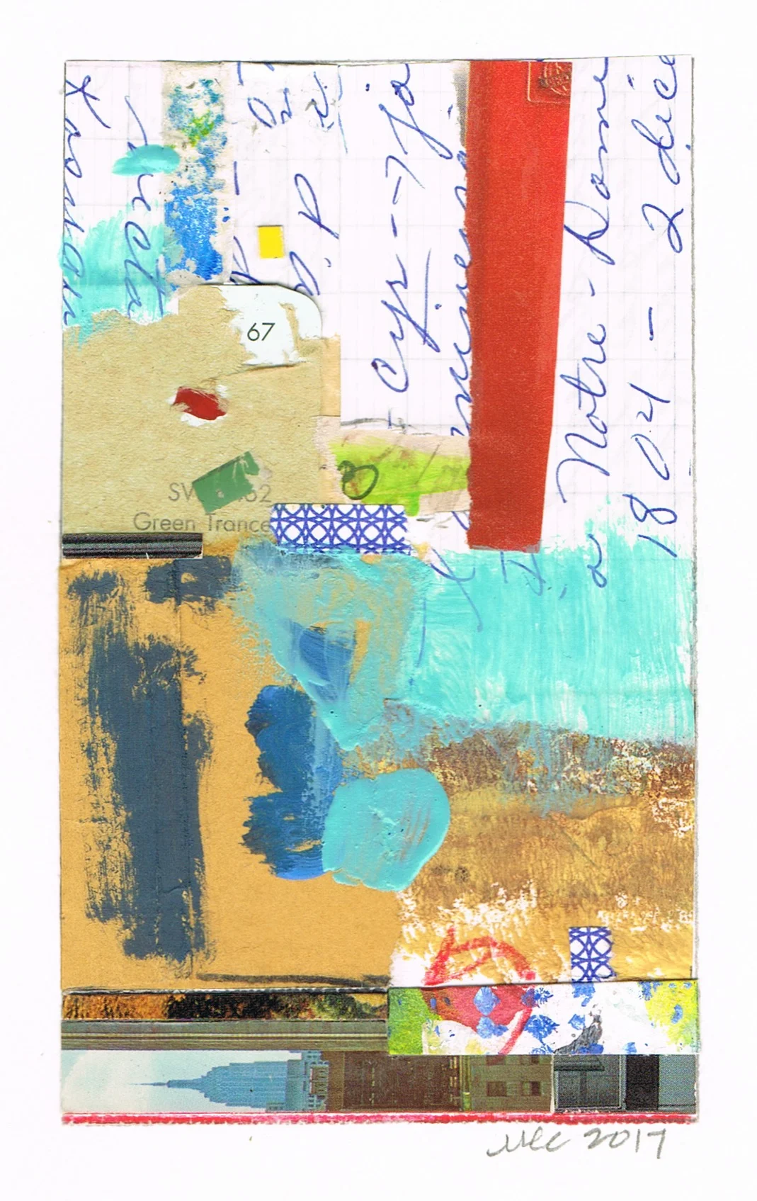 "Interrupted Exclamation" abstract collage by artist Melissa Combs © 2017 studio-mlc.com