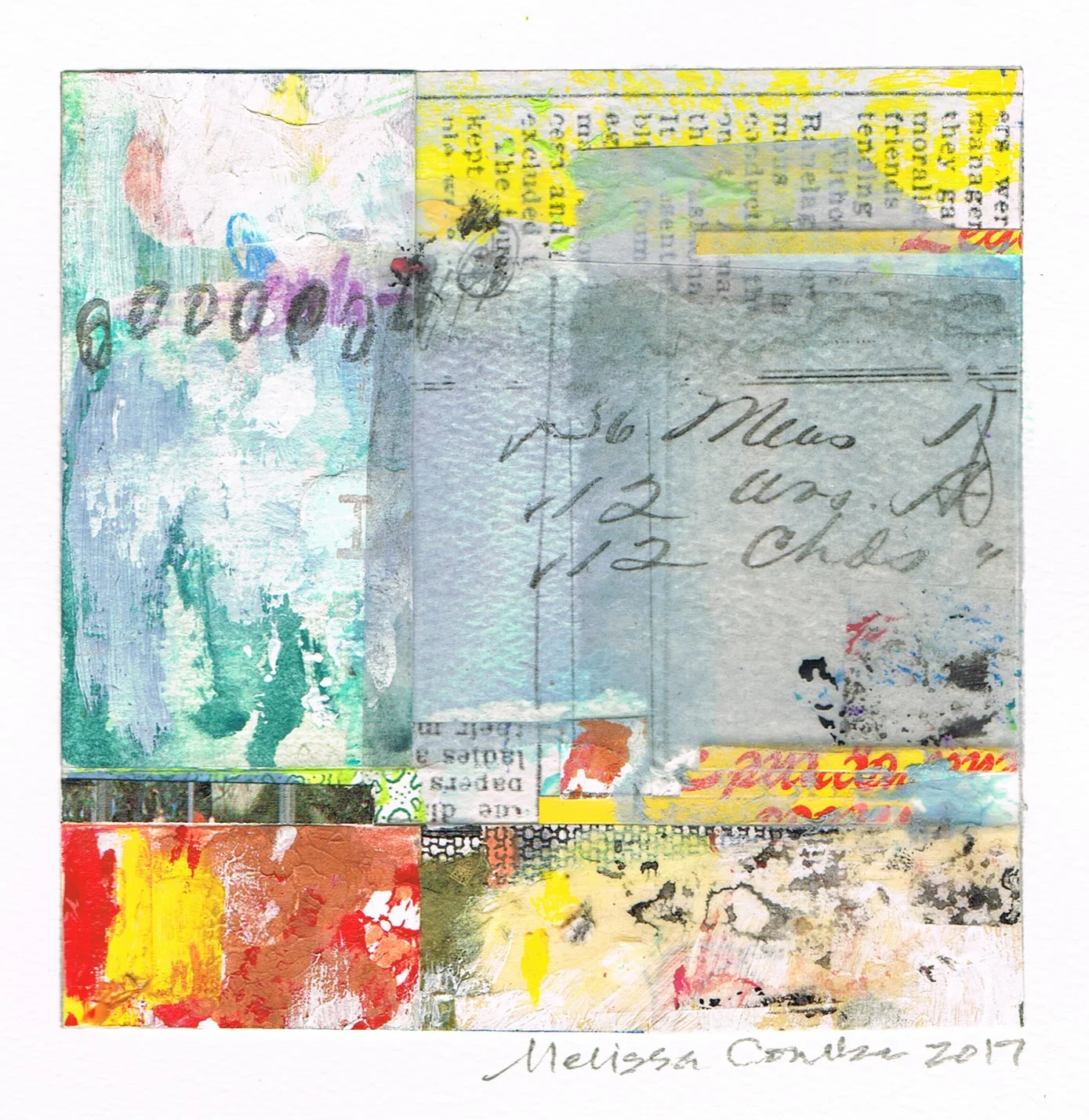 "Make Your Mark" abstract collage by artist Melissa Combs © 2017 studio-mlc.com