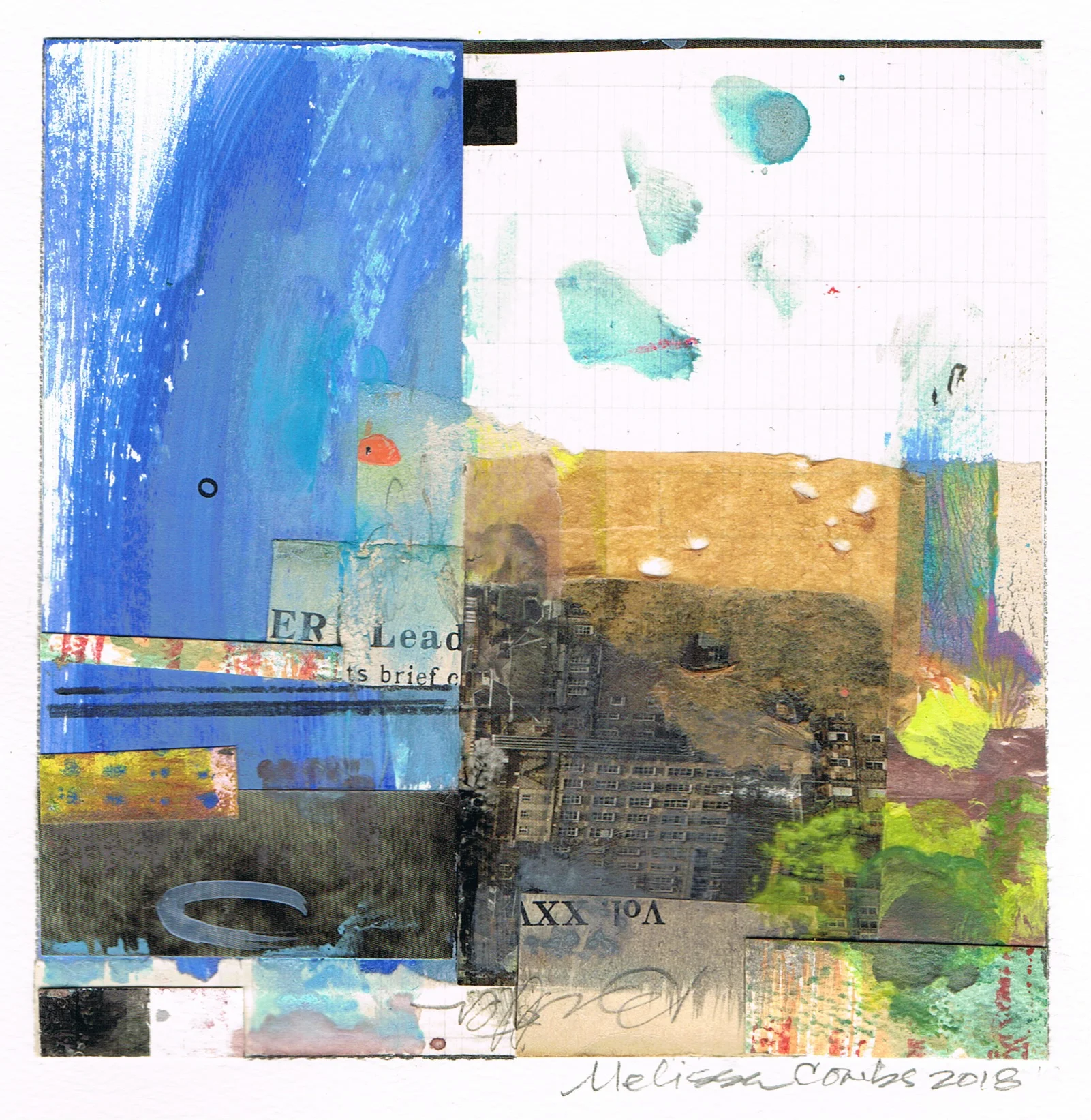 "Brief Leader" abstract collage by artist Melissa Combs © 2018 studio-mlc.com