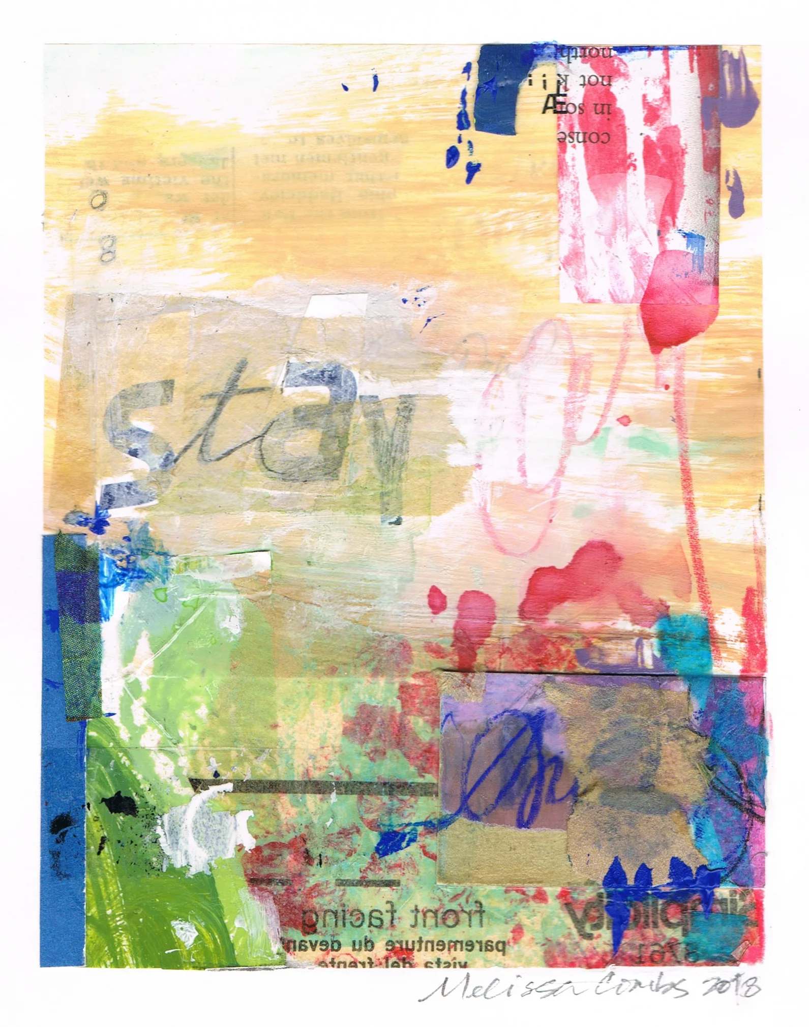 ""Stay Front Facing" abstract collage by artist Melissa Combs © 2018 studio-mlc.com