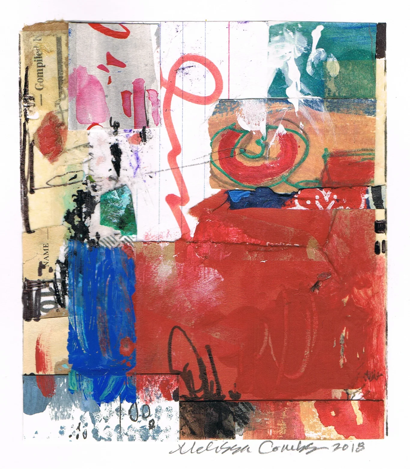 "Compiled" abstract collage by artist Melissa Combs © 2018 studio-mlc.com