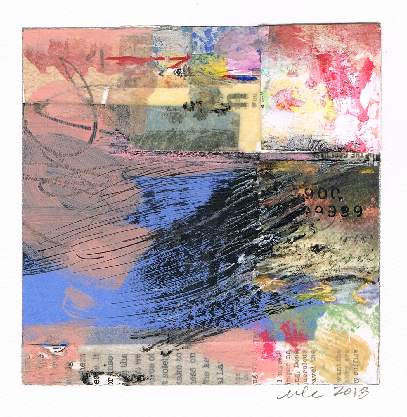 "When the Wind Changed Direction" abstract collage by artist Melissa Combs © 2018 studio-mlc.com
