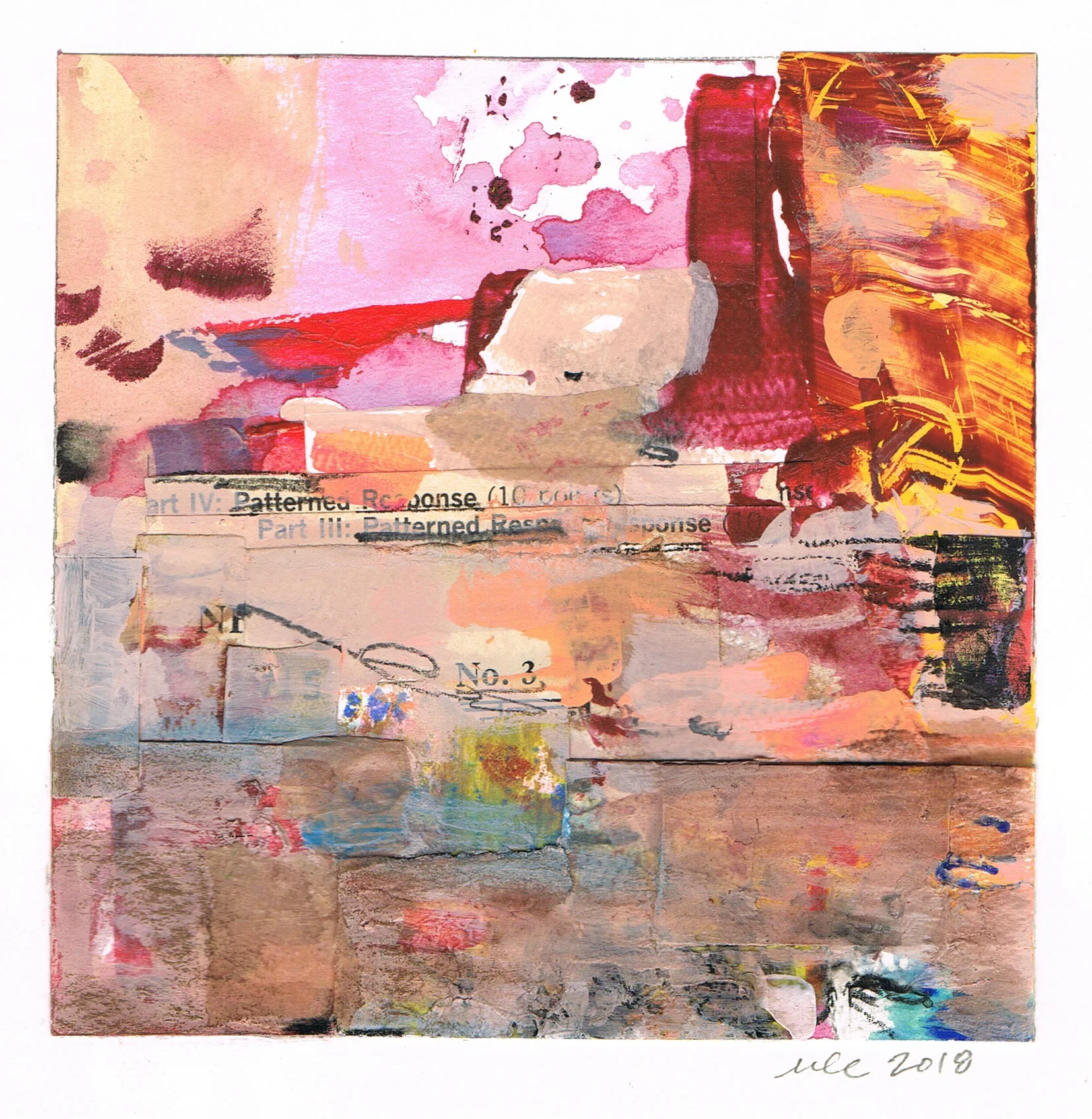 "Patterned Response" abstract collage by artist Melissa Combs © 2018 studio-mlc.com