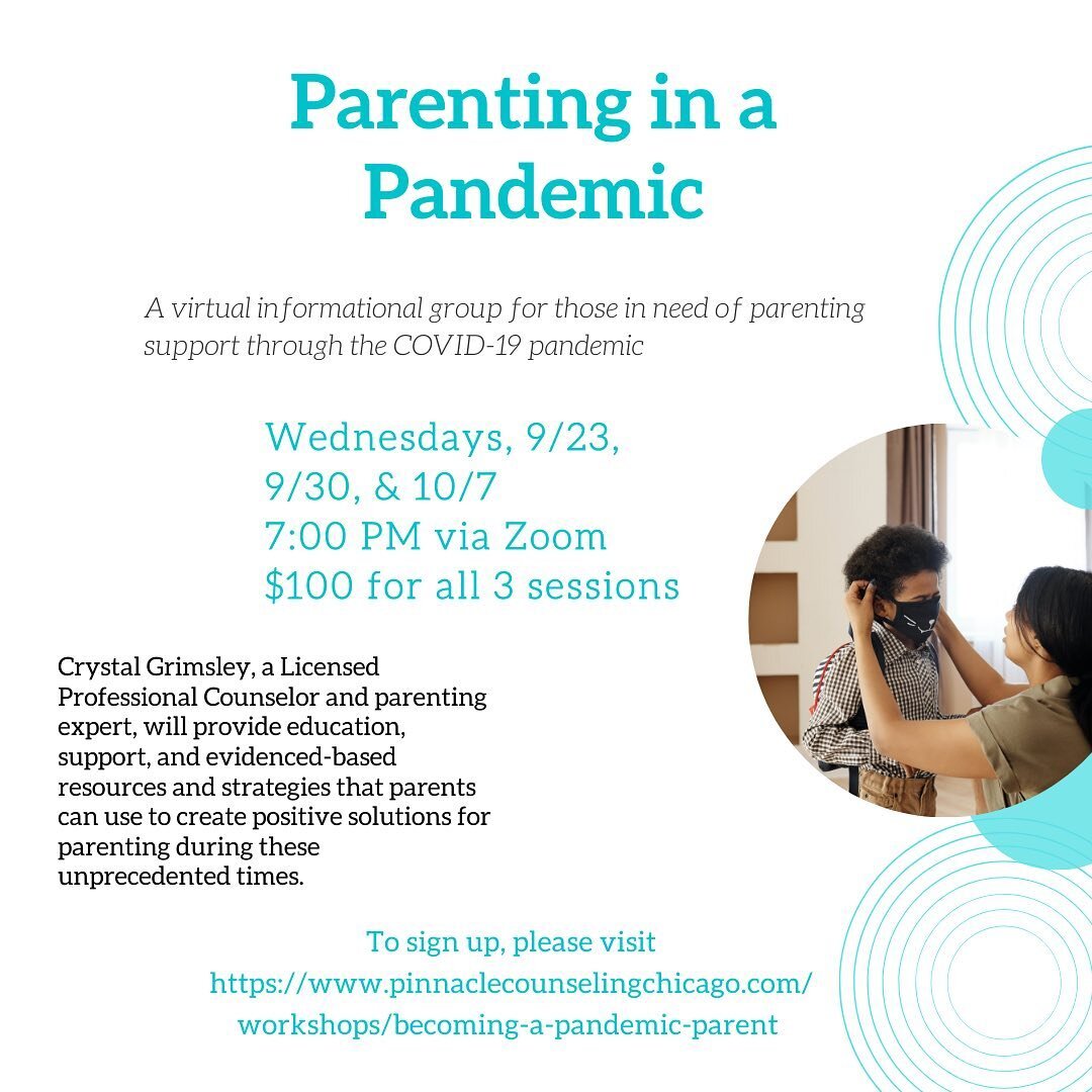 We&rsquo;re super excited to have one of our staff therapists, Crystal Grimsley, lead a 3-session parenting group for those needing additional support and guidance during the pandemic. Please share with anyone who may be interested, and click the lin