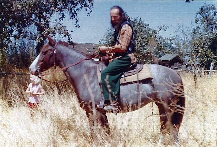 Here's Kurt riding Misty Moonlight in the pasture and grassland at the fringe of the ranch. The Napa River was close by and accessible by foot or by horse.