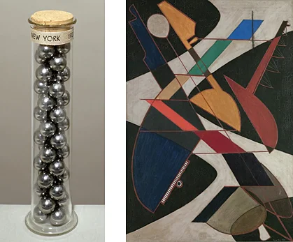 Works by Man Ray - "New York" (left) and "Orchestra" (right).