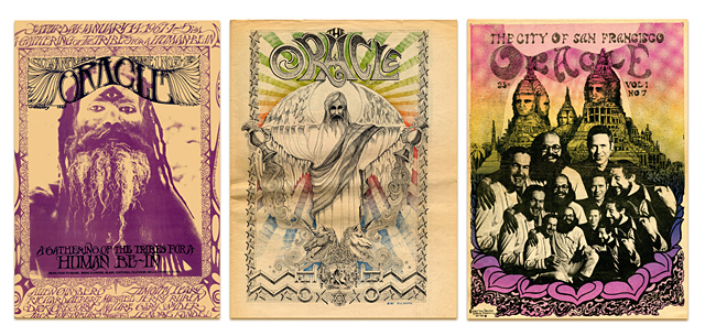 Covers of the '60s alternative newspaper the San Francisco Oracle.
