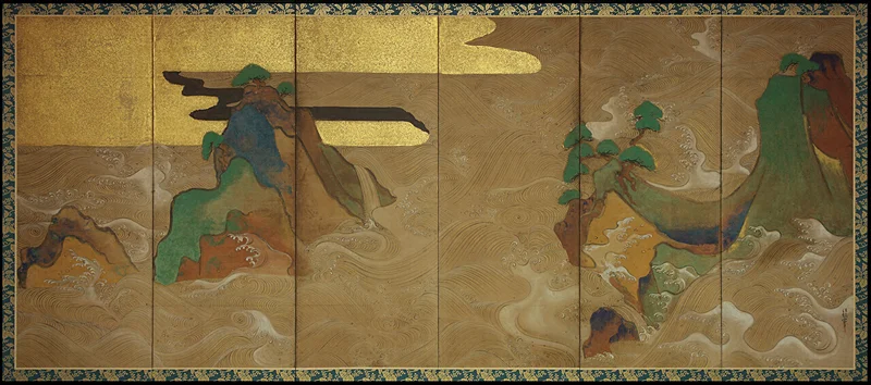 "Waves at Matsushima" Tawaraya Sotatsu