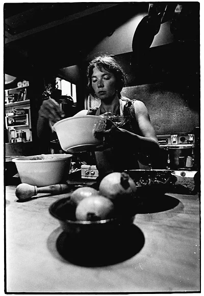 Diane LaRue preparing a dish for dinner at the Diamond Sutra.