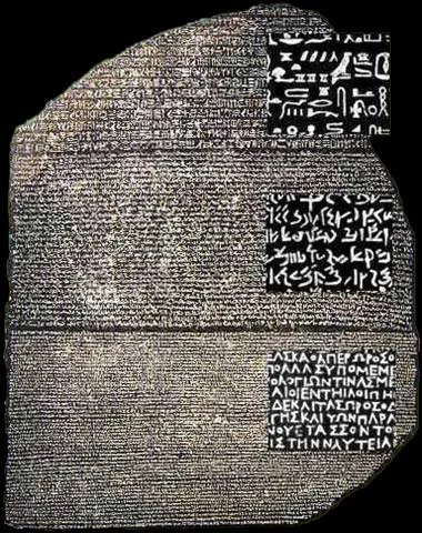 The Rosetta Stone (sections enlarged)