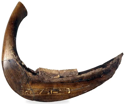 An ancient sickle lined with flint, used for cutting grain