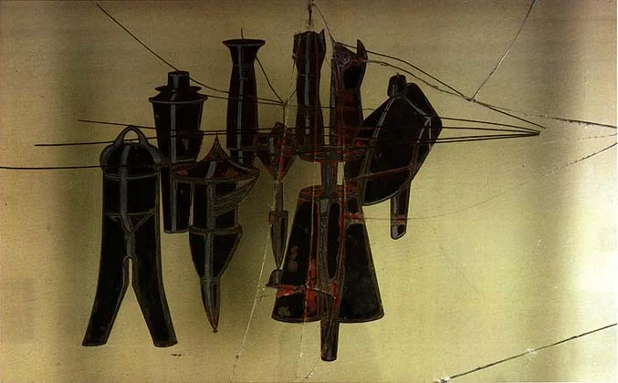 Nine Malic Moulds , a detail from Duchamp's Great Glass