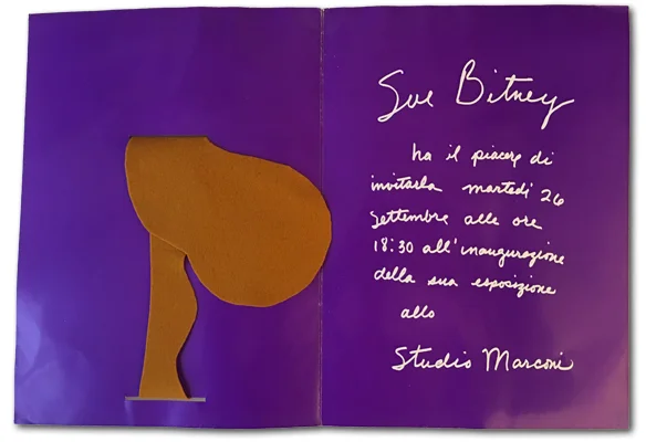 This is the interior of the catalog produced by Studio Marconi to promote Sue Bitney’s exhibition.