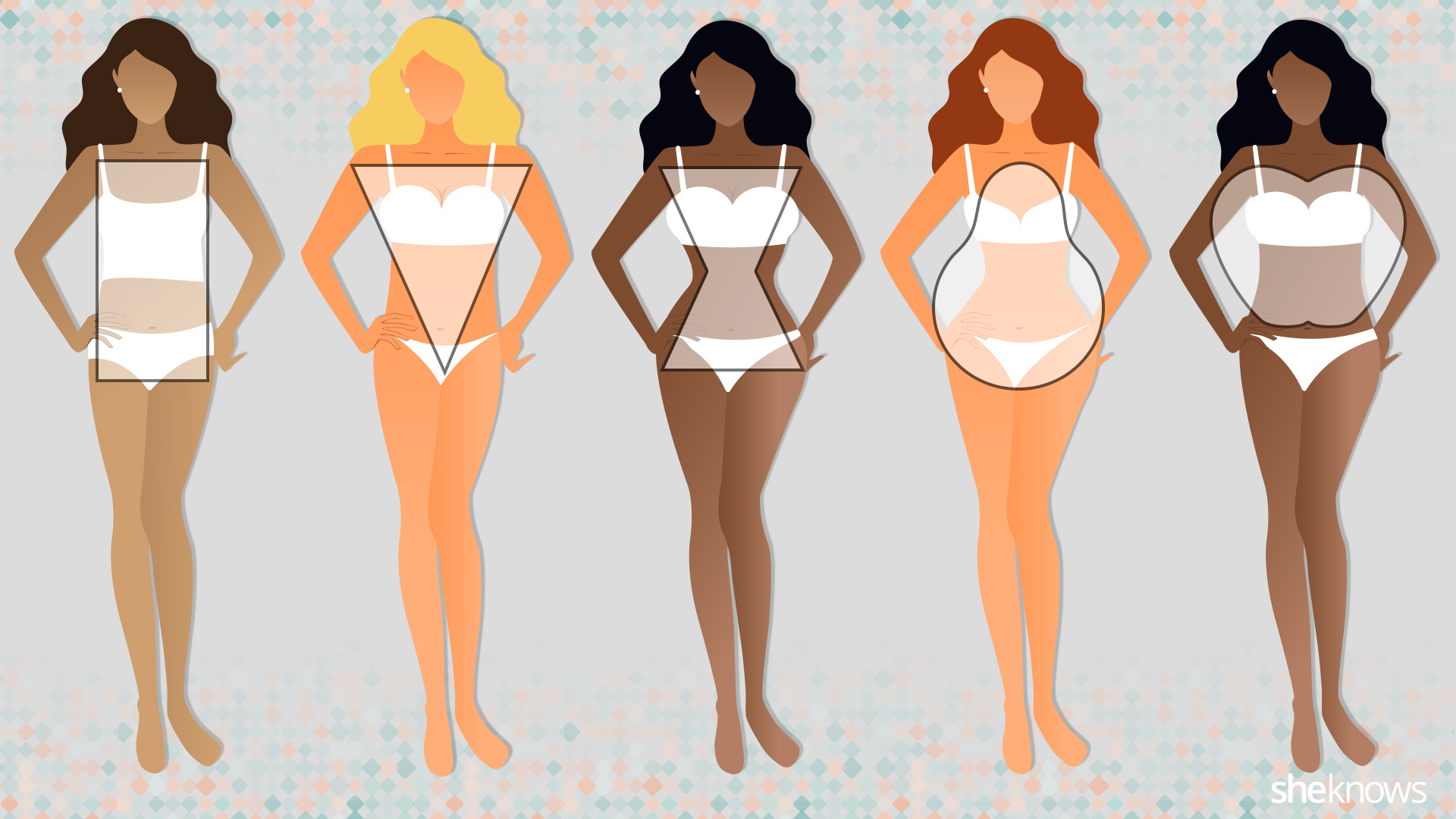 This is a shortened version of a body type chart. These are the five basics and, of course, there are many more variations of these core groups of body types. I am honestly a mixture of 1, 2, & 4. The fact that I have no hips makes me a dead ringer for the squared proportions in number 1. My broad shoulders place me happily into number 2. And the fact that I have buns and thighs are my only saving grace for leveling myself out and leaning me more towards a number 4. Now, in fully understanding what my body looks like, I can pretty much see what limits I can push my body to. But, another important component here is understanding where your meals show the most. My food legitimately goes to my thighs and my stomach areas. So, I am sure to keep cardio a constant in my workouts in order to maintain. This is another important aspect of understanding your body type (knowing where you food shows most). Just saying… It’s all about knowing your body.