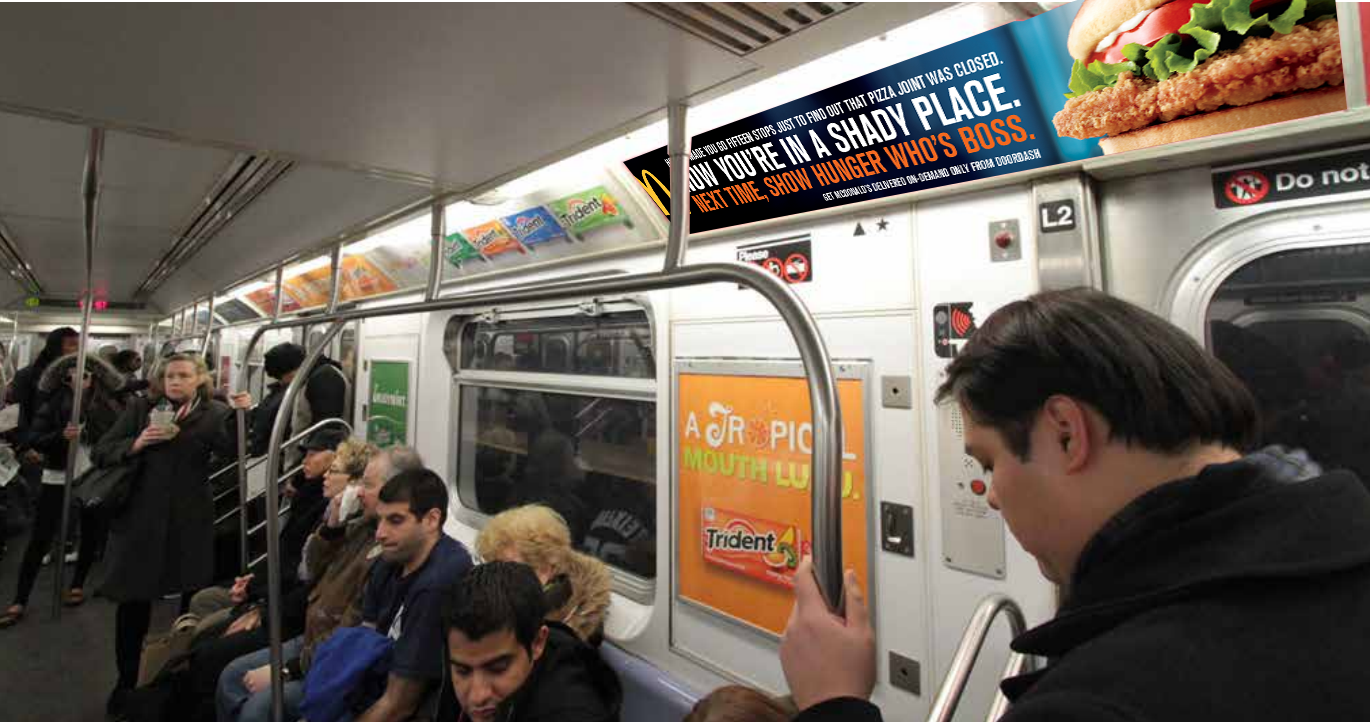 Subway car ad