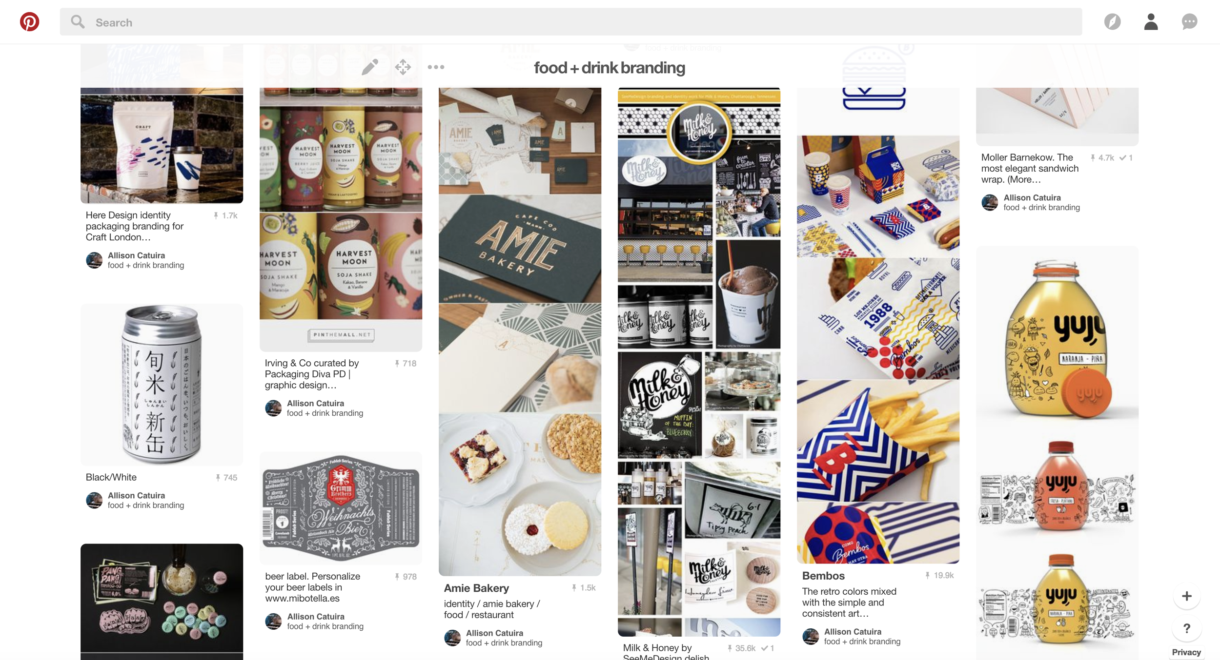  I keep a running Pinterest board specifically for food and drink branding and packaging. I like seeing how people create systems and build narratives with food brands in particular. It came in pretty handy on this project and I pulled a lot of inspi