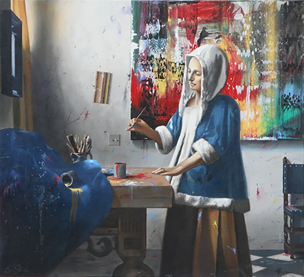 Woman Holding a Brush