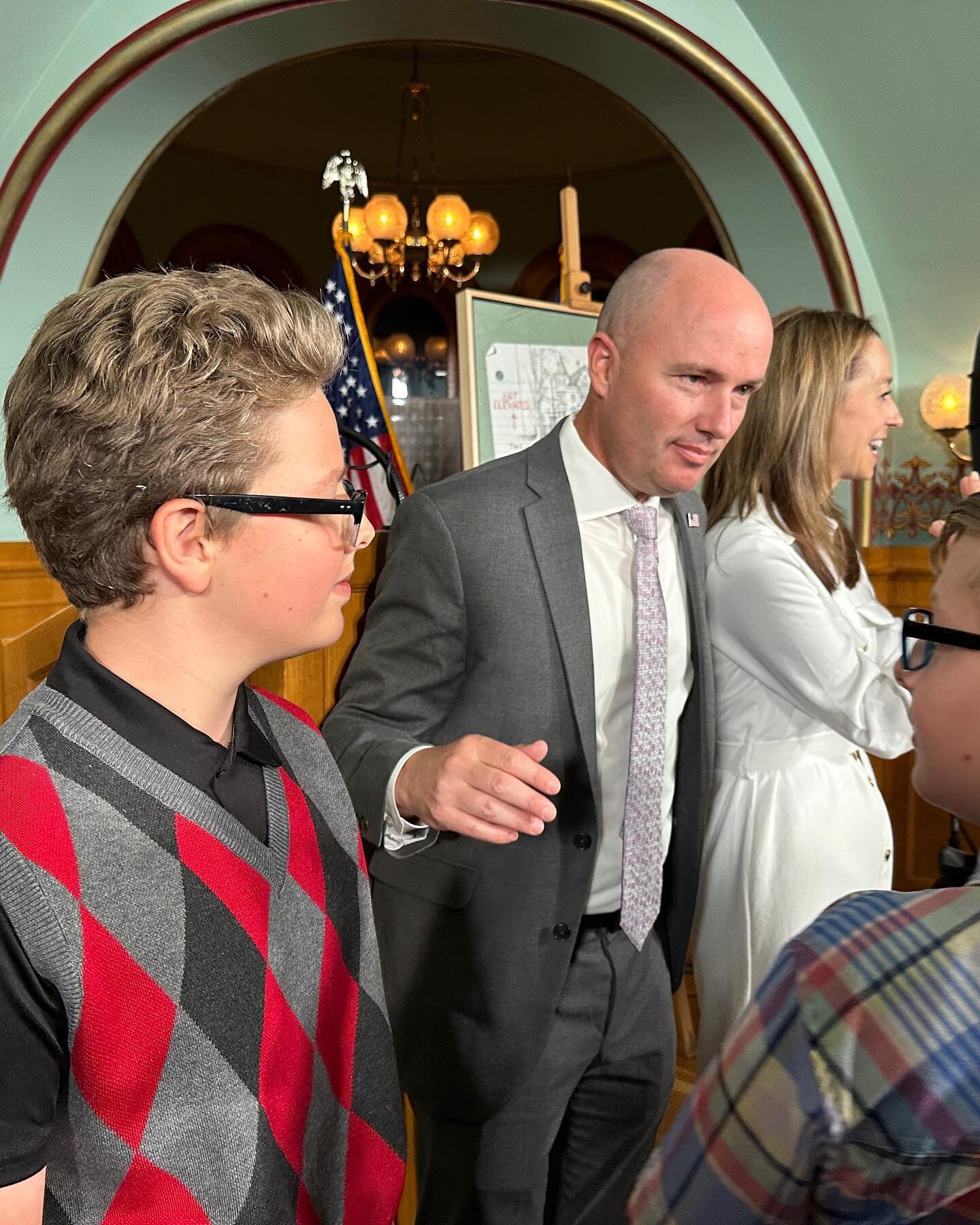 In a night full of highlights, my two older sons getting to meet Governor Cox and the First Lady in the beautiful setting of Utah&rsquo;s Governors Mansion was a pinnacle; they&rsquo;ve been looking forward to it for months, as have we. And the whole