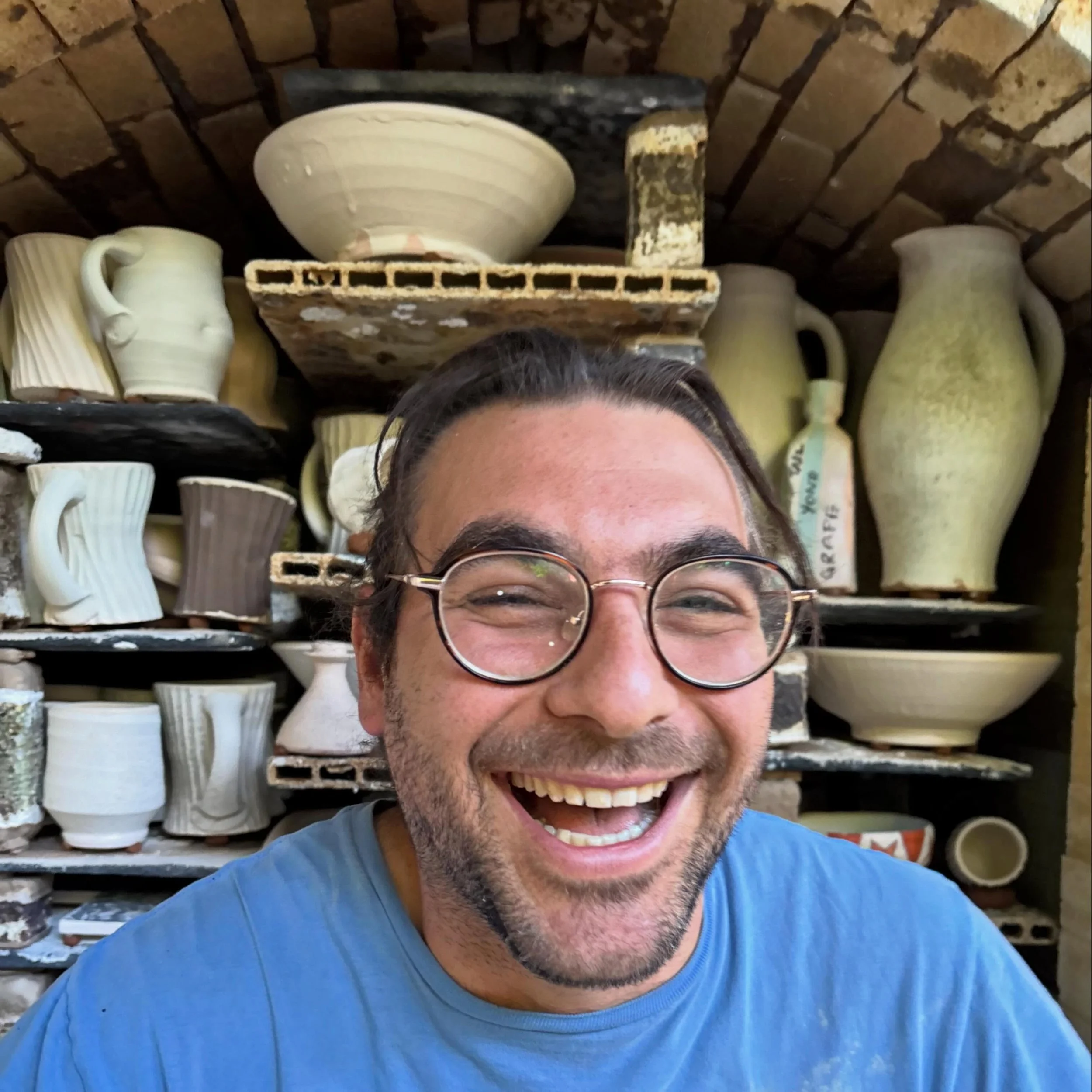 Very pleased to have my final kiln before @claytonia_show loaded and lit! The pots will still be hot when they hit the shelves on Friday for the opening. 

#pottery #durham #sodafired #kiln