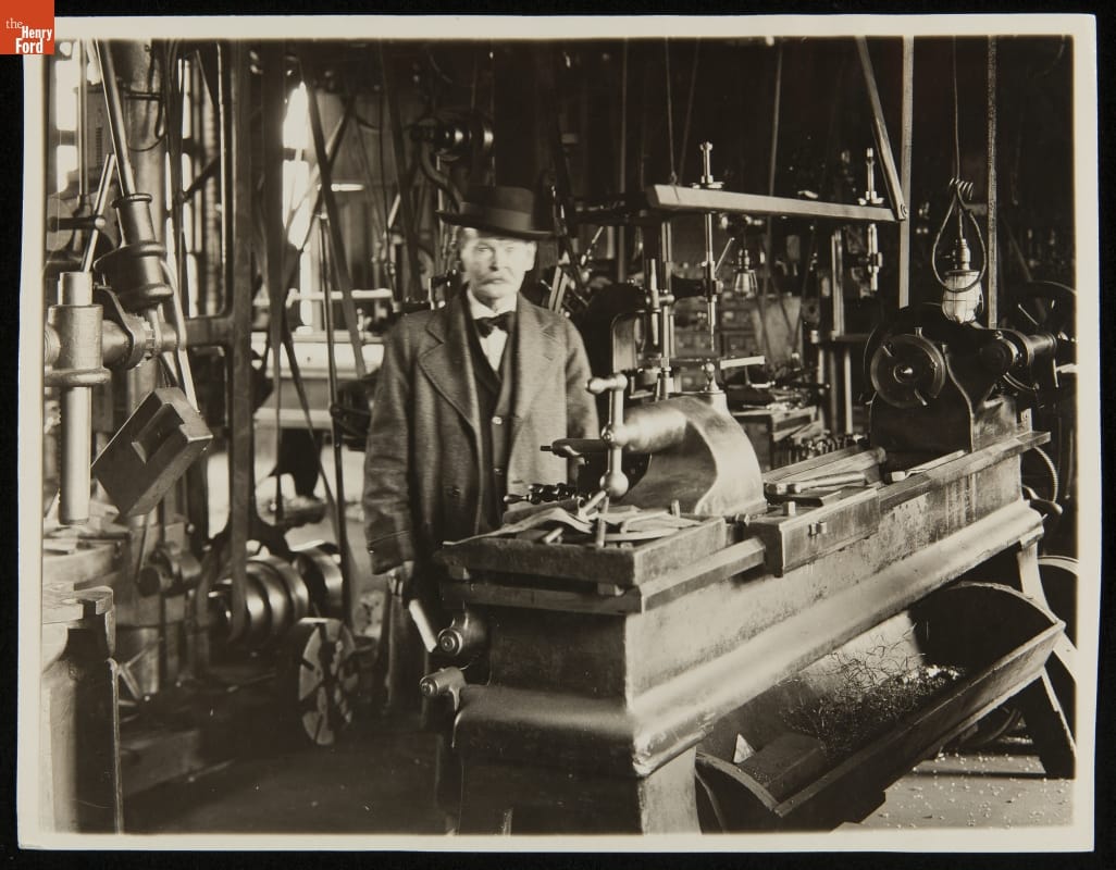 Gardiner C. Sims in a Machine Shop, c. 1900. Source: The Henry Ford Collection