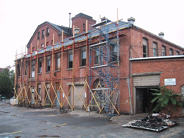 Exterior masonry is being restored and new roof and drain systems being installed. September 2002. Source: Phillip C Marshall.