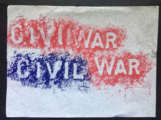 Cemetery rubbing, veteran&rsquo;s grave, Sherman Ct. #civilwar #veteran #death #rubbing #gravestone #connecticut #redandblue #crayon #war