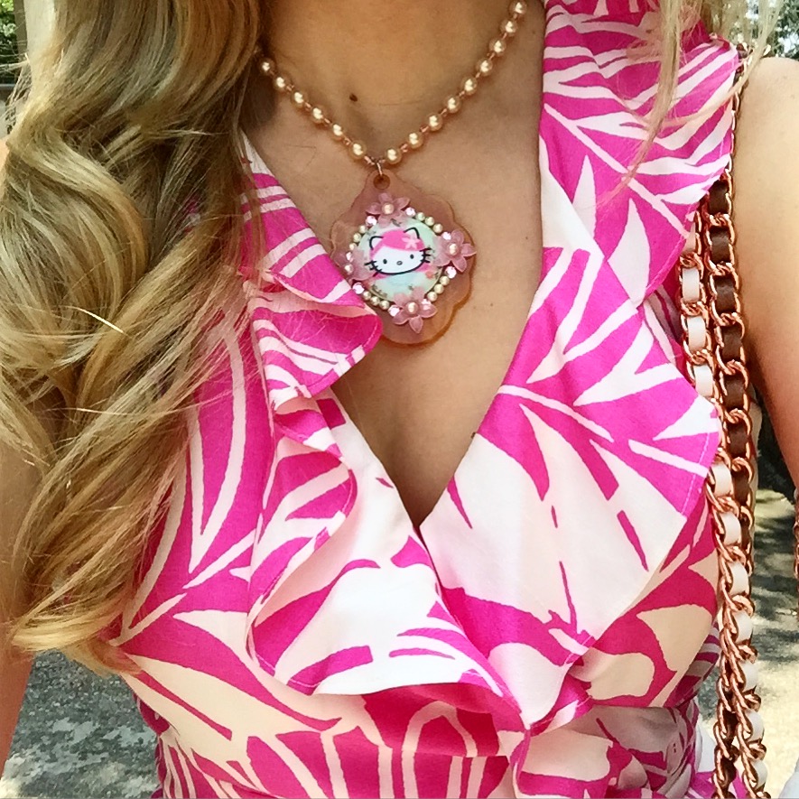 IN HONOR OF THE OCCASION, I THREW ON MY TARINA TARANTINO PINK HEAD HELLO KITTY NECKLACE AND MET UP WITH THREE OF MY CLOSEST FRIENDS WHO WERE NICE ENOUGH TO INDULGE ME ON THIS ADVENTURE. 