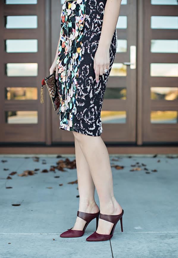 Dress: Byron Lars via Anthropologie | Beaded Clutch: Anthropologie | Oxblood Pumps: Kenneth Cole | Photos: Tara Lynn Photography