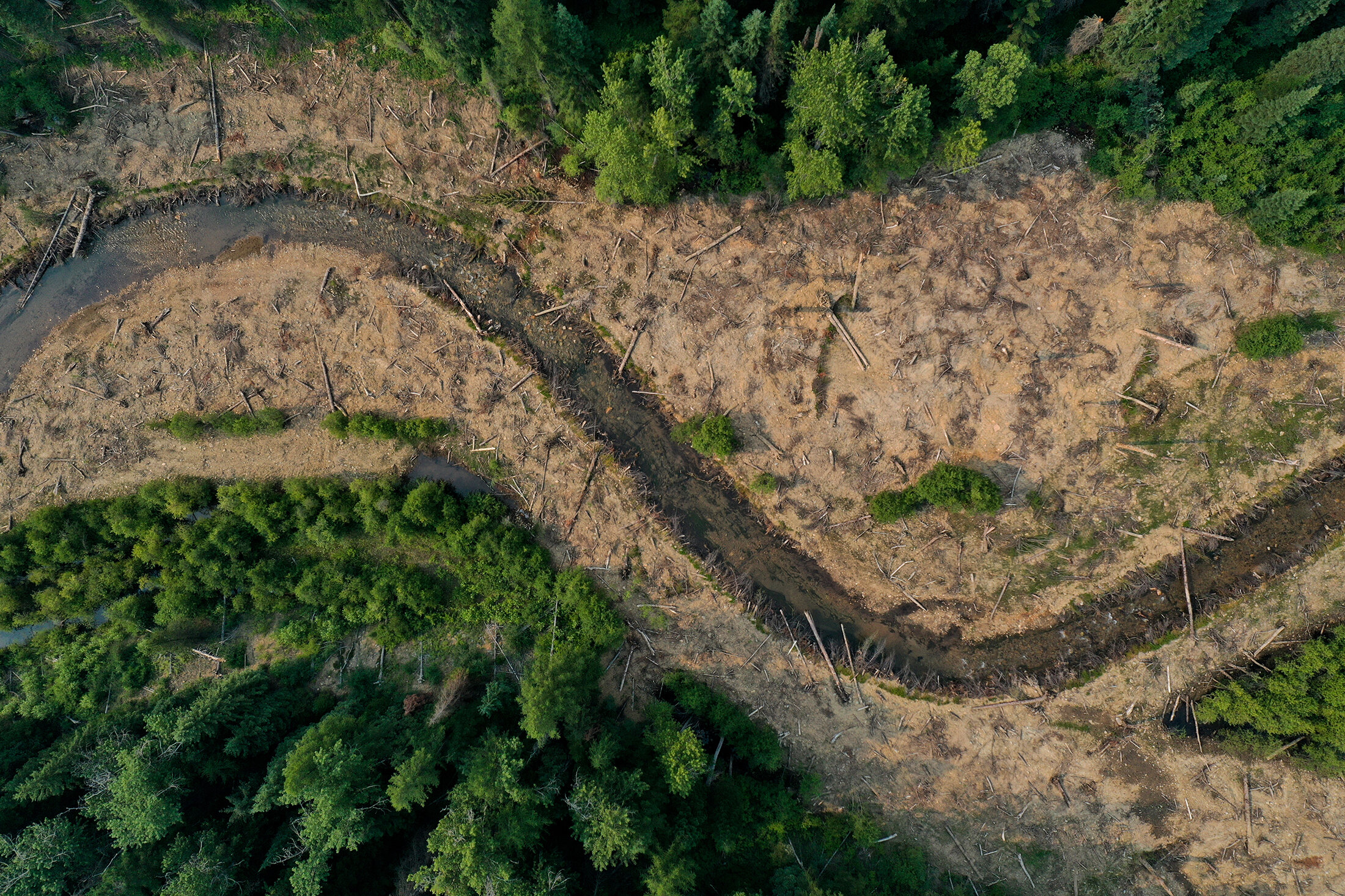  An overhead view shows the restored habitat around Ninemile Creek, July 15, 2021. Roughly 20 volunteers and veterans from Trout Unlimited, Warriors and Quiet Waters and Montana Fish Wildlife and Parks are working on a restoration project to repair p