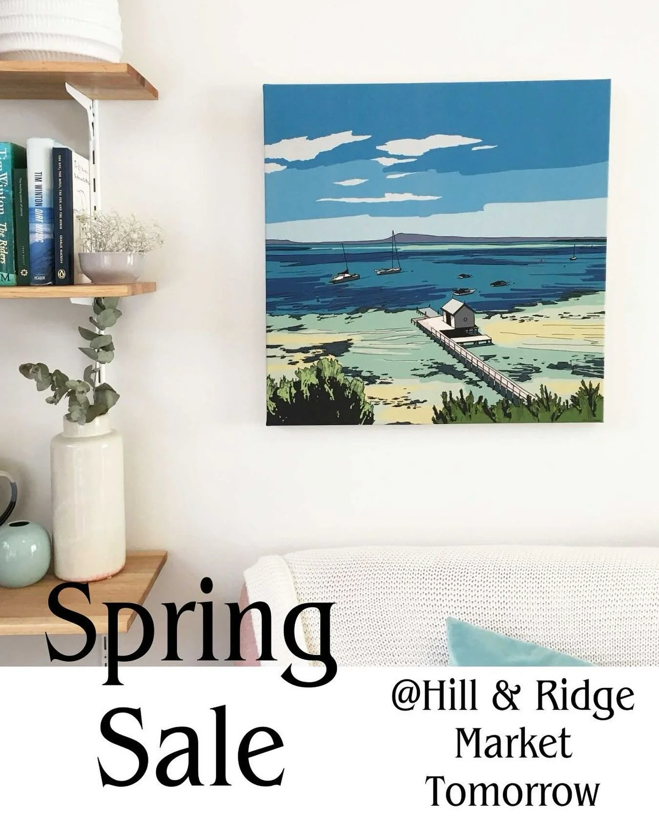 Tomorrow @hillandridgecommunitymarket at the Red Hill Showgrounds I&rsquo;ll have some bargain 90cm square Linen &amp; Cotton canvases.  The sun will be shining ☀️☀️❤️ #colourmeadow #hillandridgecommunitymarket #redhill #redhillmarket #marketdeal #so