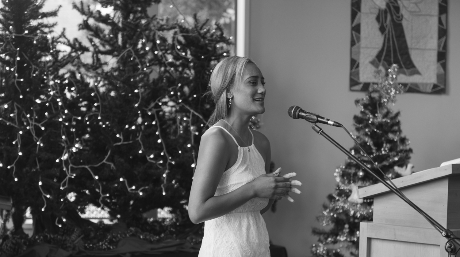 singing welcoming in the bridal party