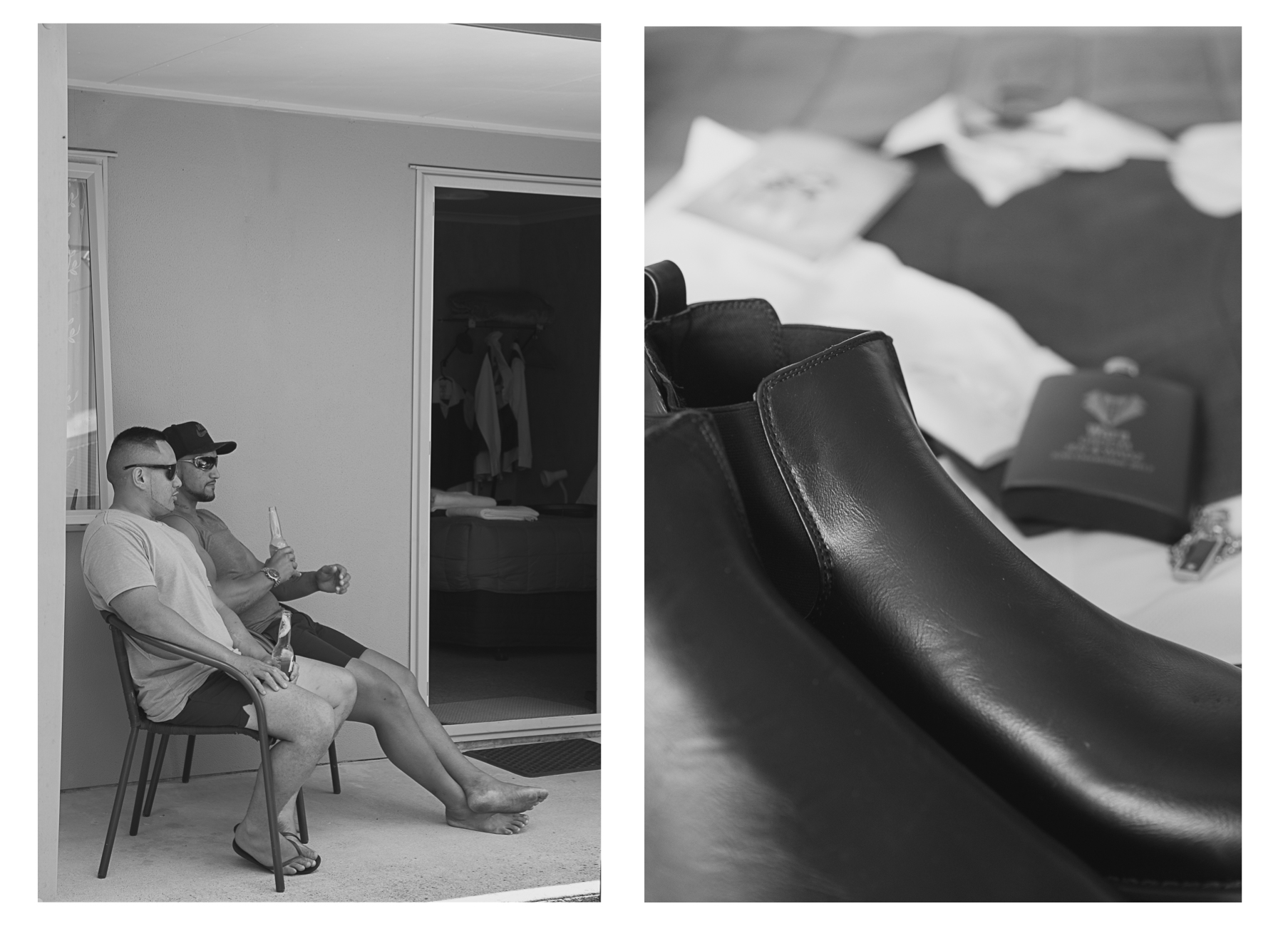 groom and groomsmen getting ready for wedding