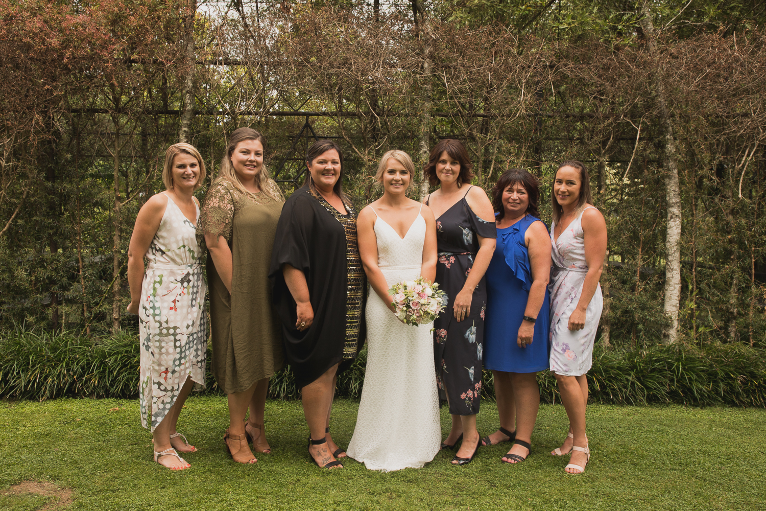 Ohaupo Tree Church wedding girlfriends with bride