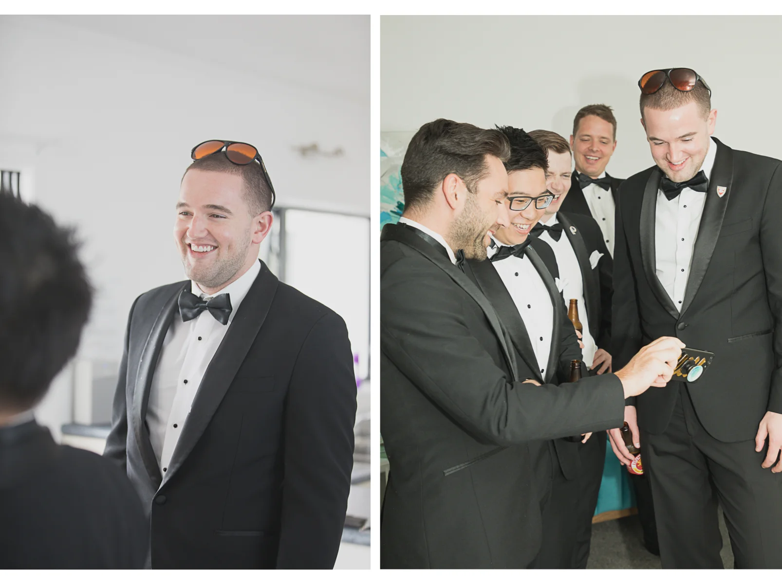 groomsmen getting ready for wedding