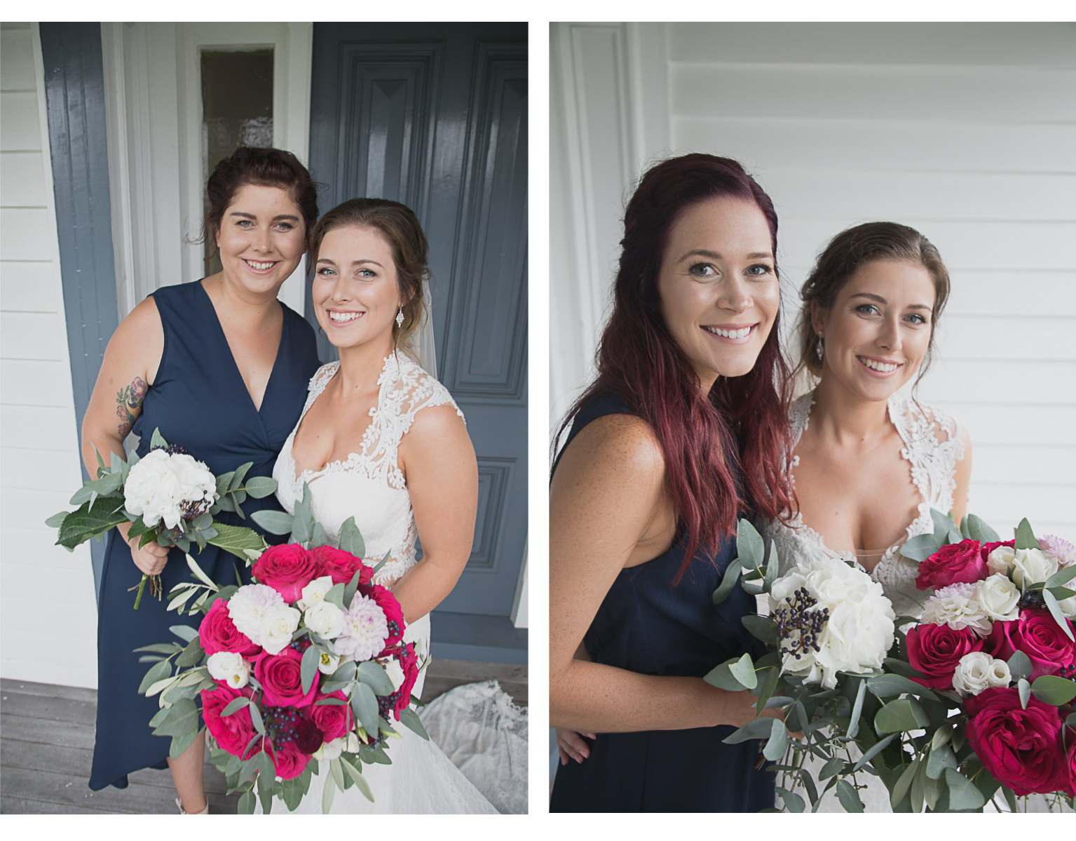 bride with bridesmaids