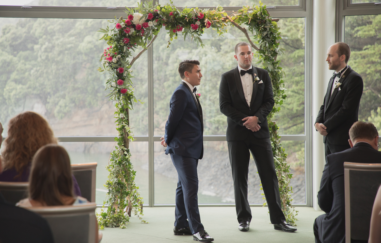 groom waiting from bride at alter
