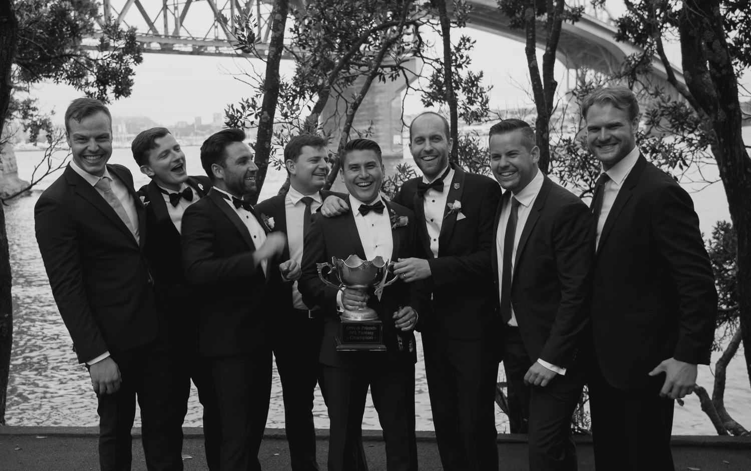 groom and groomsmen at wedding